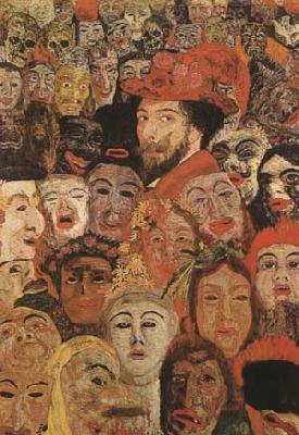 James Ensor Portrait of the Artist Sur-Rounded by Masks (mk09) oil painting picture